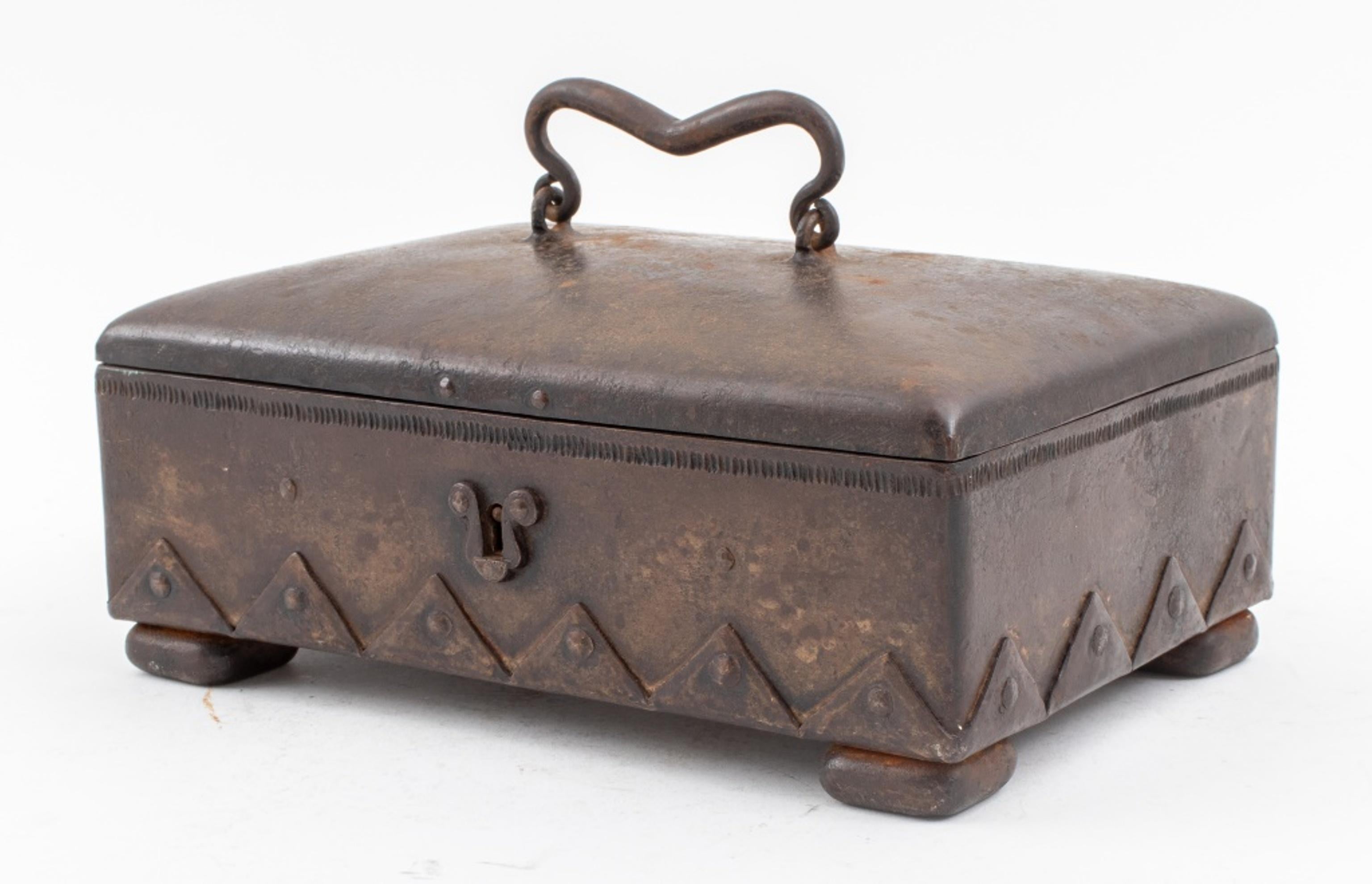 Carl Wyland Art Deco Wrought Iron Casket In Good Condition In New York, NY
