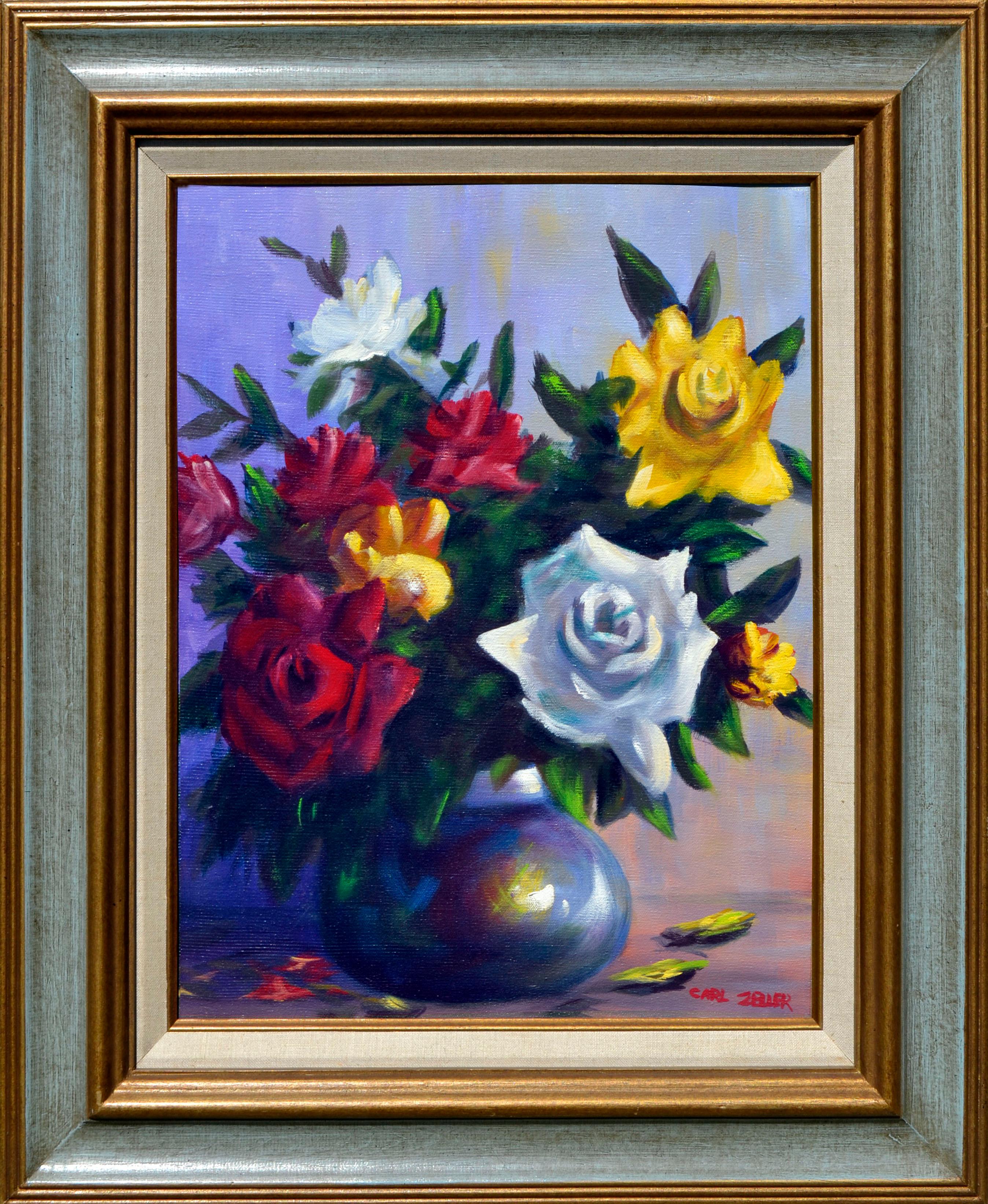 Carl Zeller Still-Life Painting - Roses Still Life 