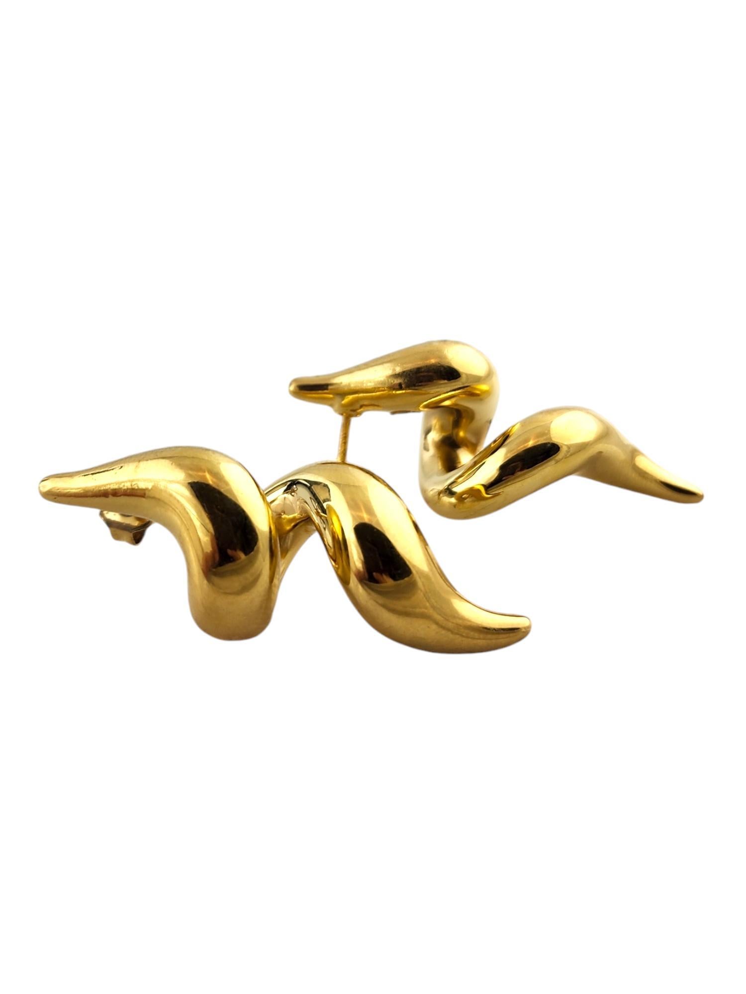 Carla 14 Karat Yellow Gold Spiral Drop Earrings #18902 In Good Condition For Sale In Washington Depot, CT