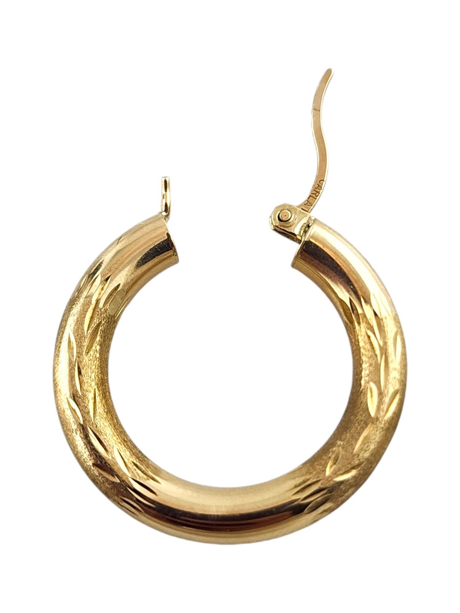 Carla 14 Karat Yellow Gold Textured Hoop Earrings #18903 For Sale 3