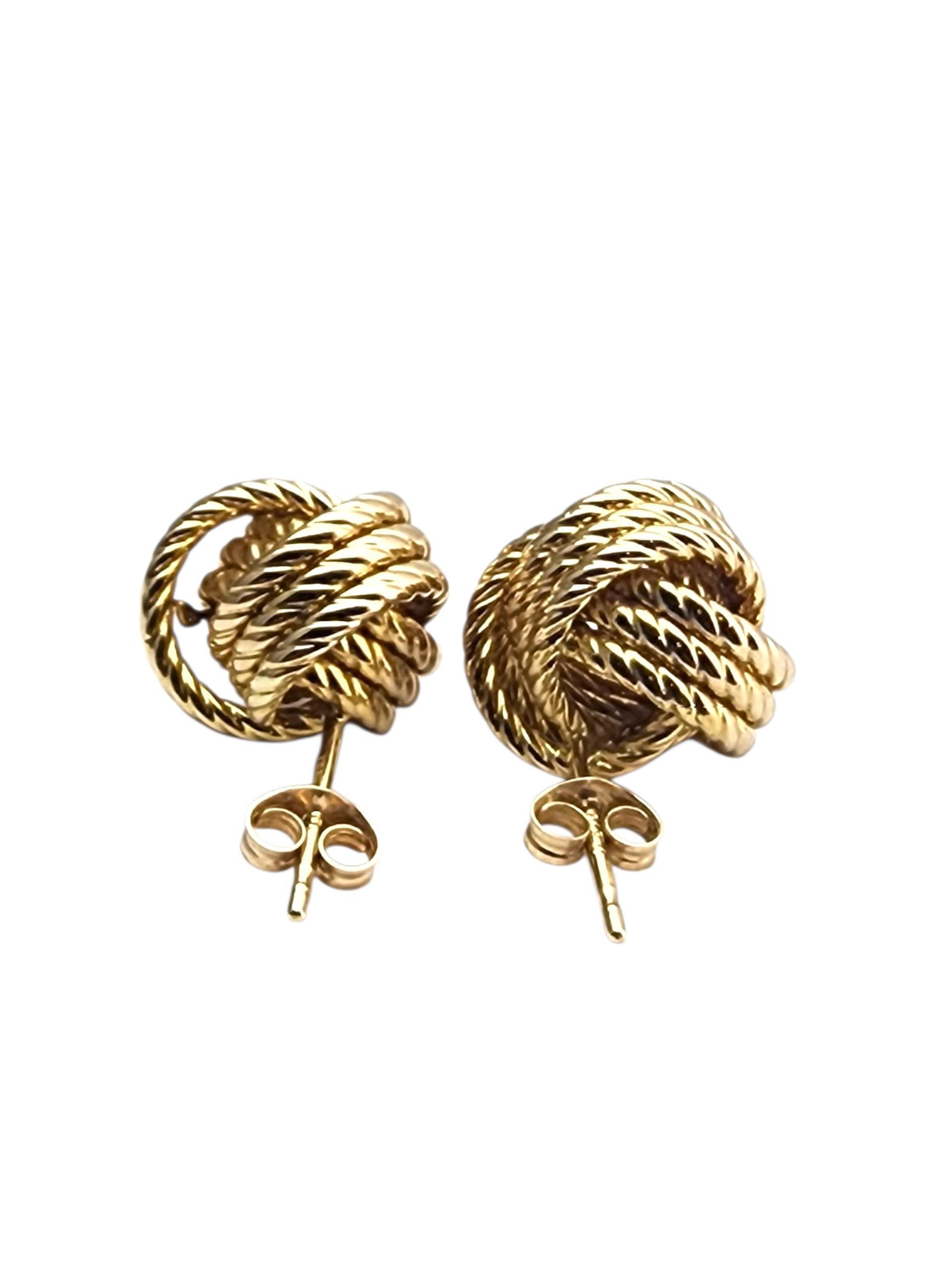 Pendientes Carla de oro amarillo de 14 quilates con nudo de cable #22846 en Bueno estado para la venta en Washington Depot, CT