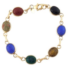 Antique Carla 14K Yellow Gold Scarab Bracelet #14570