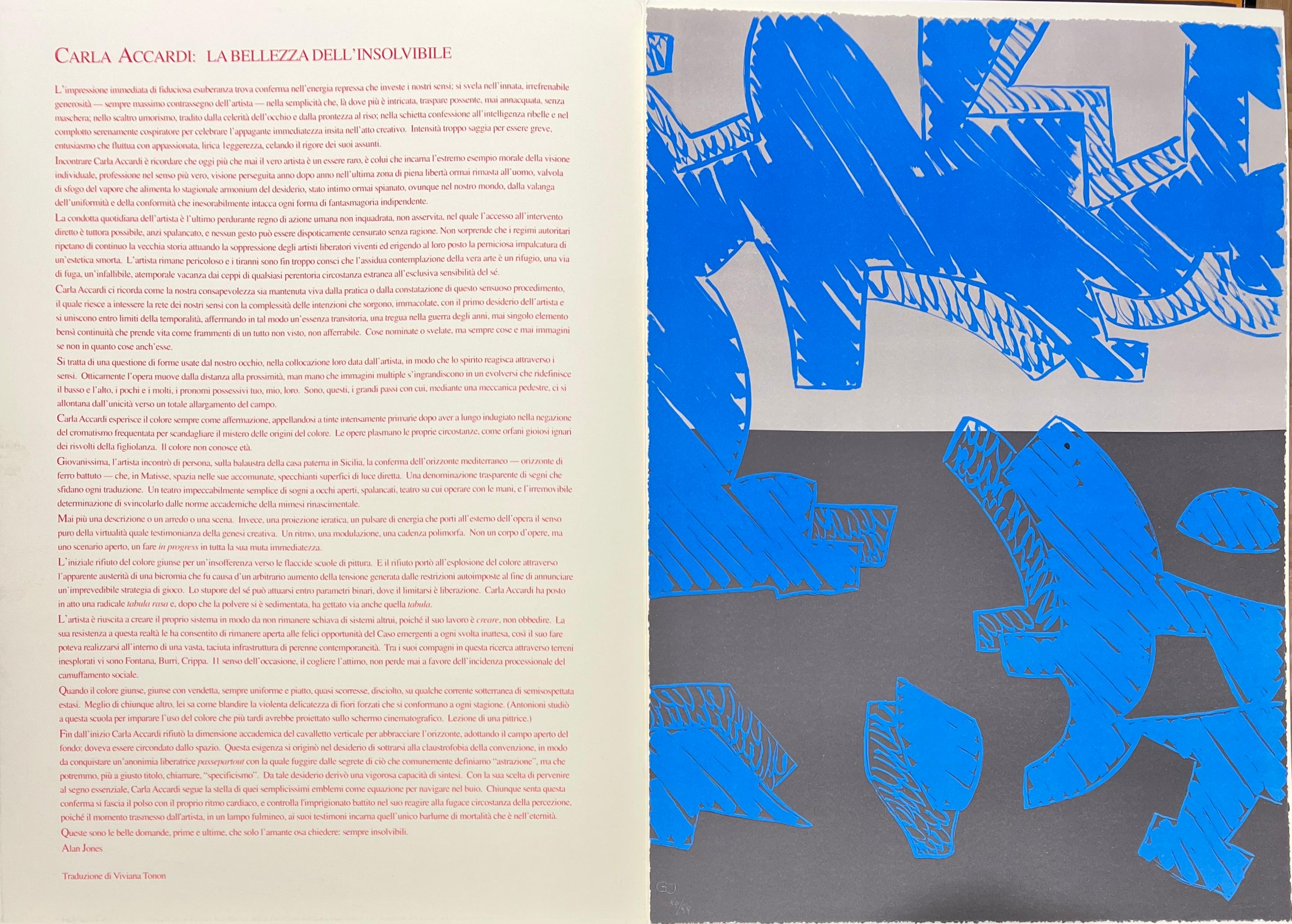 Carla Accardi (1924-2014) - Blu - Color lithograph - 2000 For Sale 4