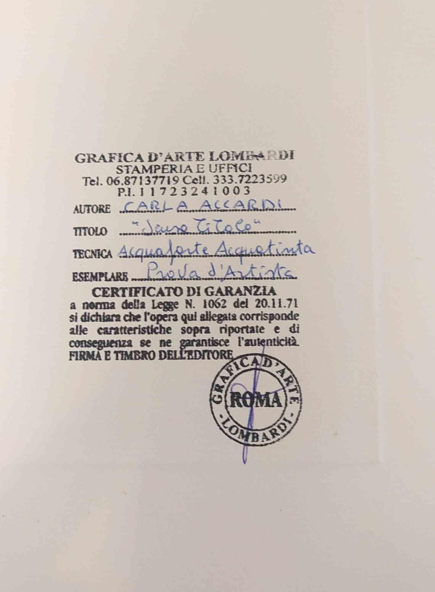 Senza titolo - Acquatinta di Carla Accardi - Anni '90 1