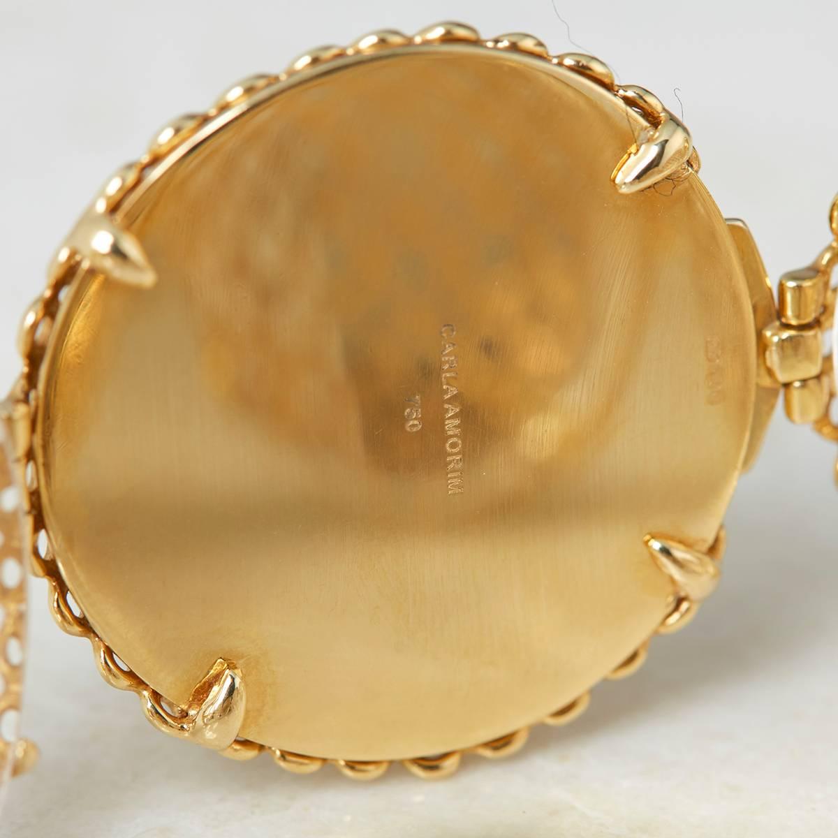 Carla Amorim 18 Karat Yellow Gold Cabochon Clear Crystal Quartz Bracelet 4