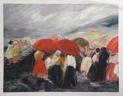 Seashore, Impressionist Offset Lithograph by Carla Carli Mazzucato