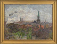 Carla Colsmann Mohr, Copenhagen Seen From Amager, Oil Painting 