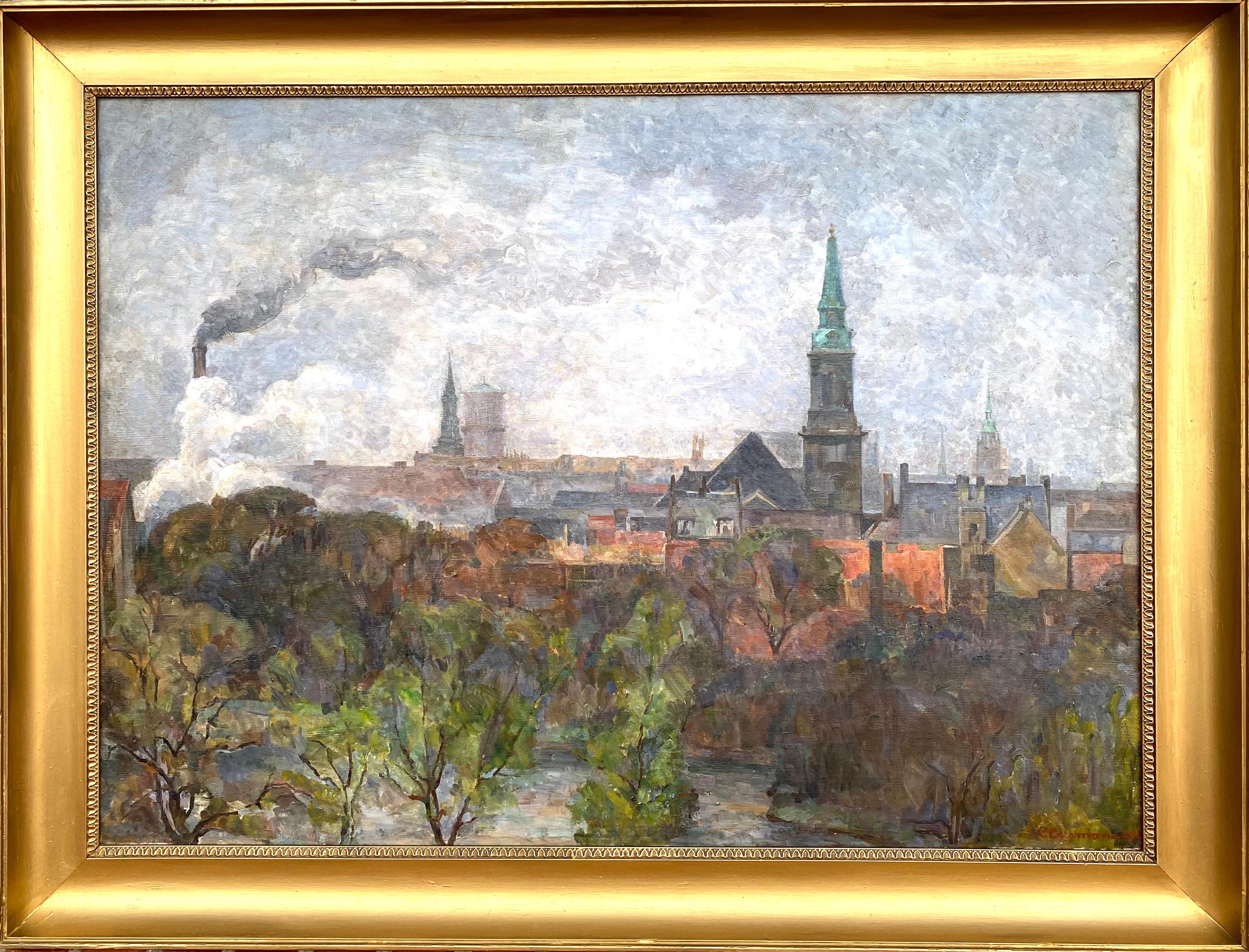Kopenhagen von Amager aus gesehen (Post-Impressionismus), Painting, von Carla Colsmann Mohr