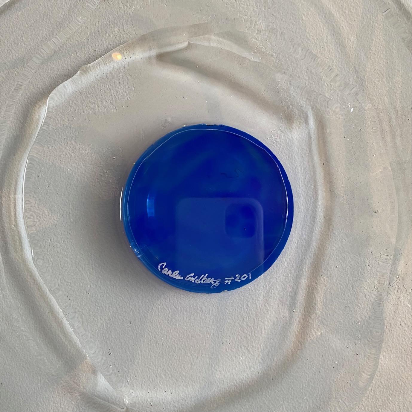 Artist: Carla Goldberg
Title: Dark Blue Bubble
Medium: Cast and Poured Resin, Enamel, Plexiglass
Size: 15 x 15 inches
Year: 

From Carla:

