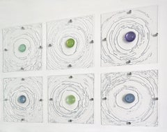 Juego de 6 piezas de cristal de mar efecto ondulado, resina moldeada y vertida, 2022