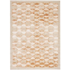 Carla Hand-Knotted Viscose and Wool Circular Rug with Border