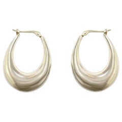 Carla / Nancy B 14 Karat White Gold Hoop Dangle Earrings