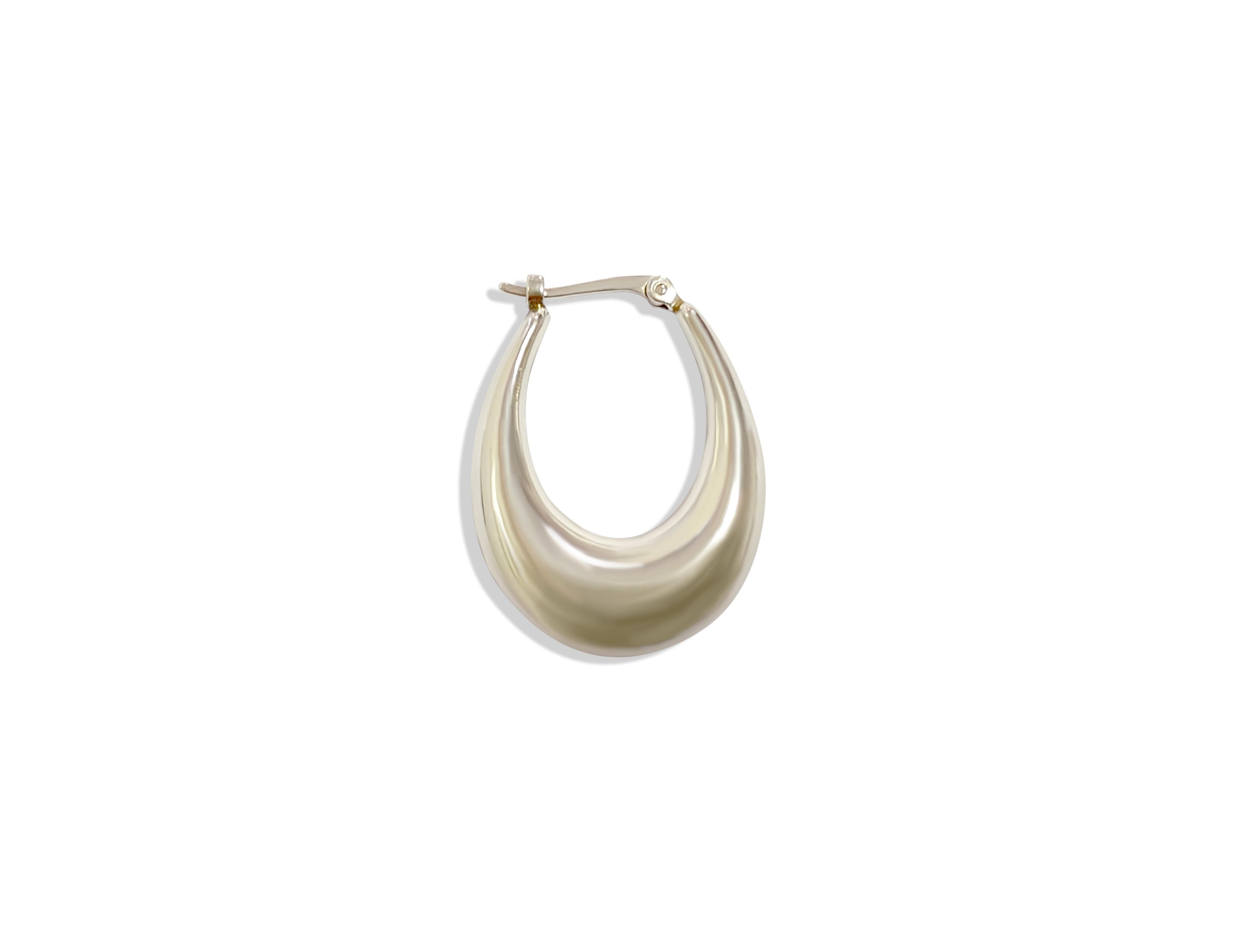 Brand: Carla. 

Metal: Solid 14k white gold. 

Chic style white gold earrings. Womens dangle hoop earrings. 