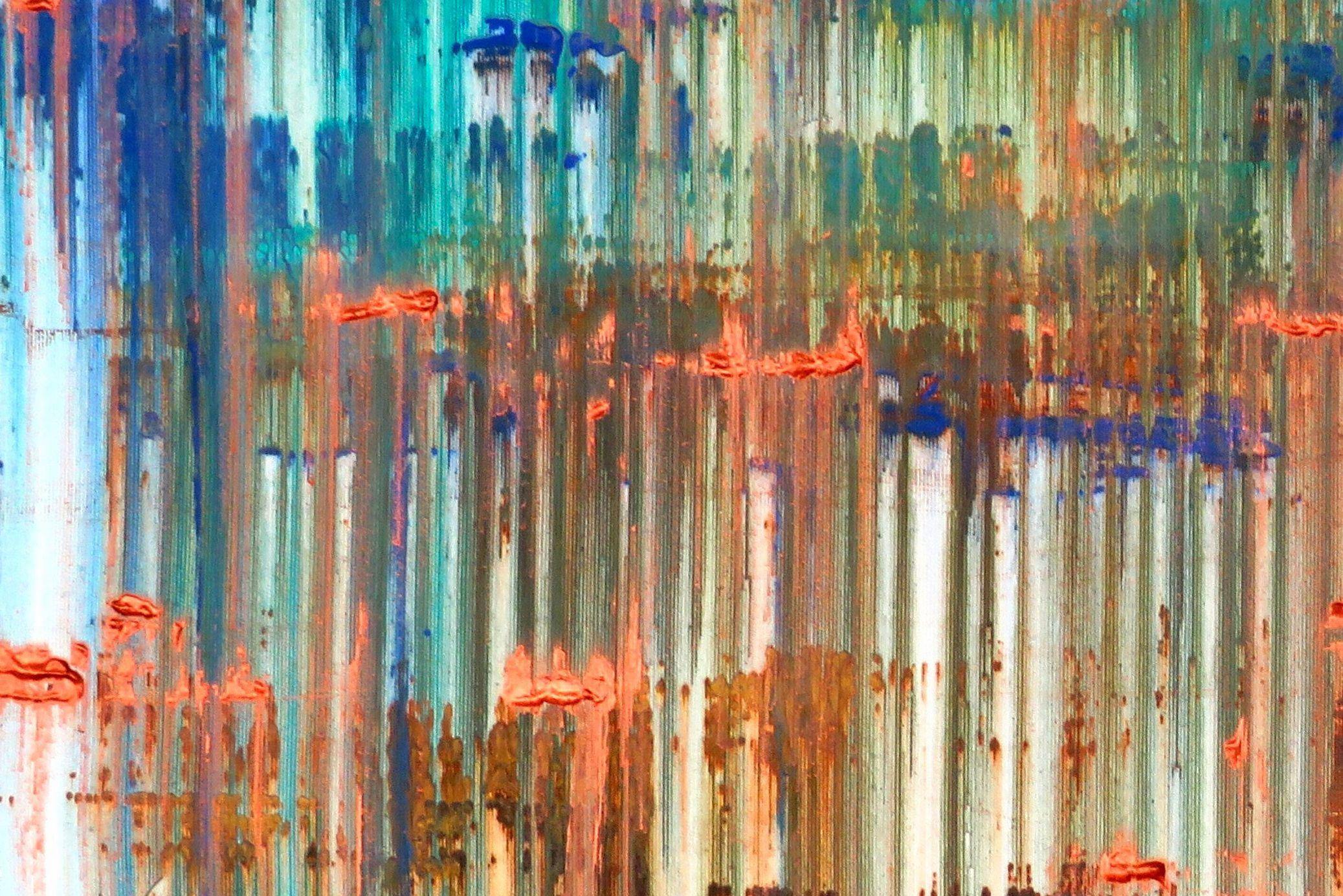 Una cotta per il rame (#3), Pittura, Acrilico su tela - Abstract Painting Marrone di Carla Sá Fernandes