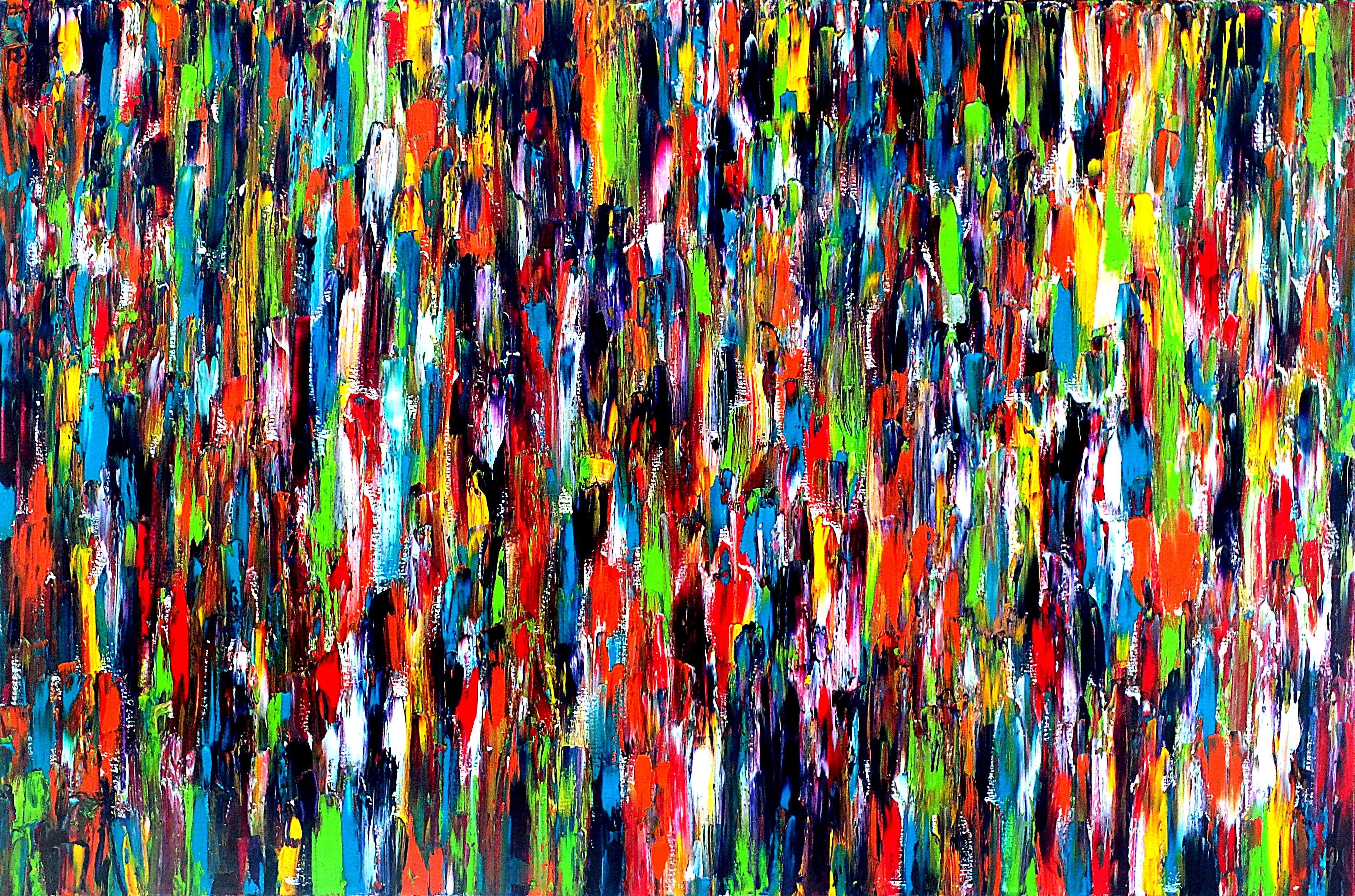 Abstract Painting di Carla Sá Fernandes - All In (#7), Pittura, Olio su tela