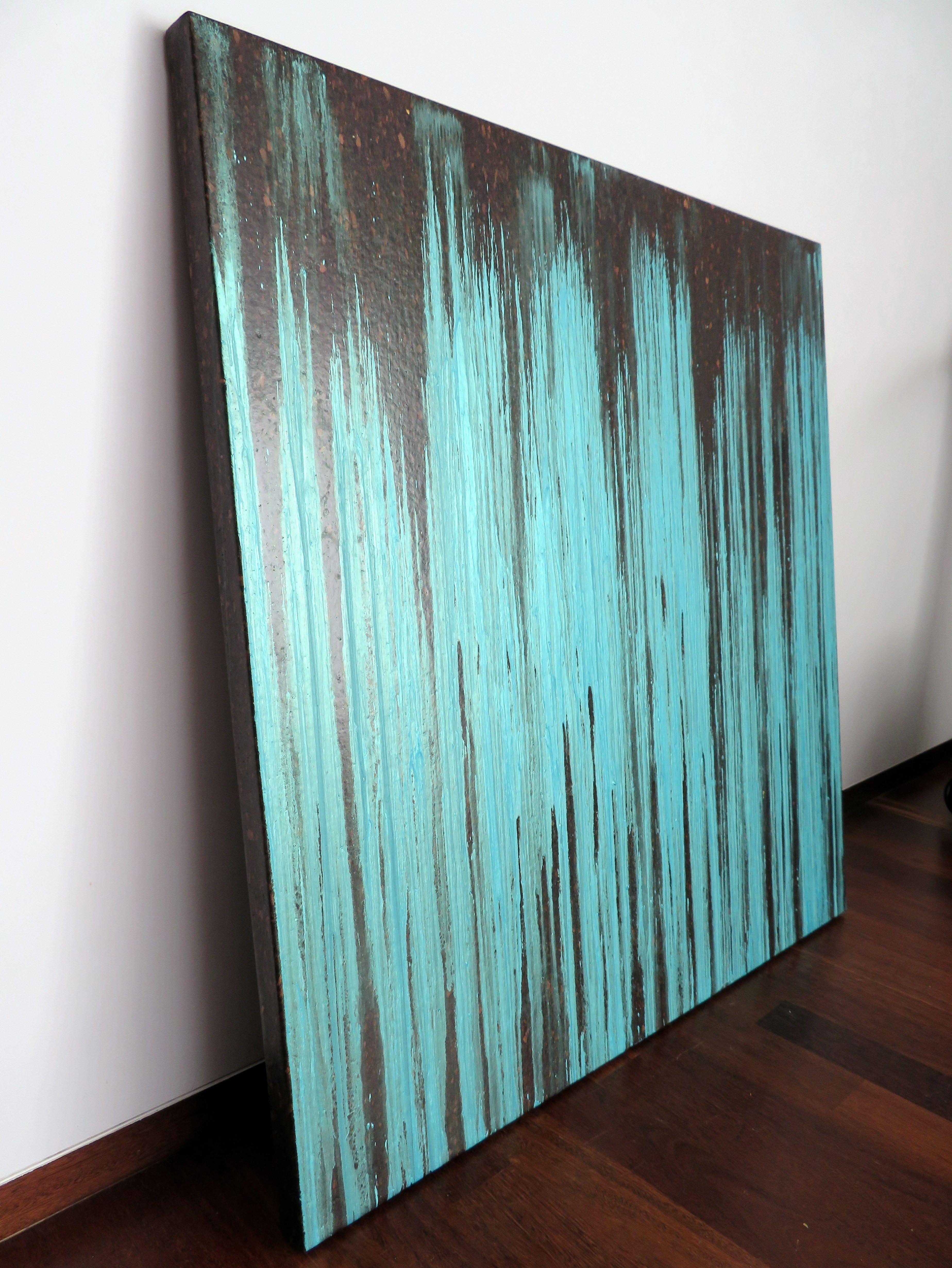 Aqua Nr. 1 (On Kork), Gemälde, Öl auf Anderem – Painting von Carla Sá Fernandes