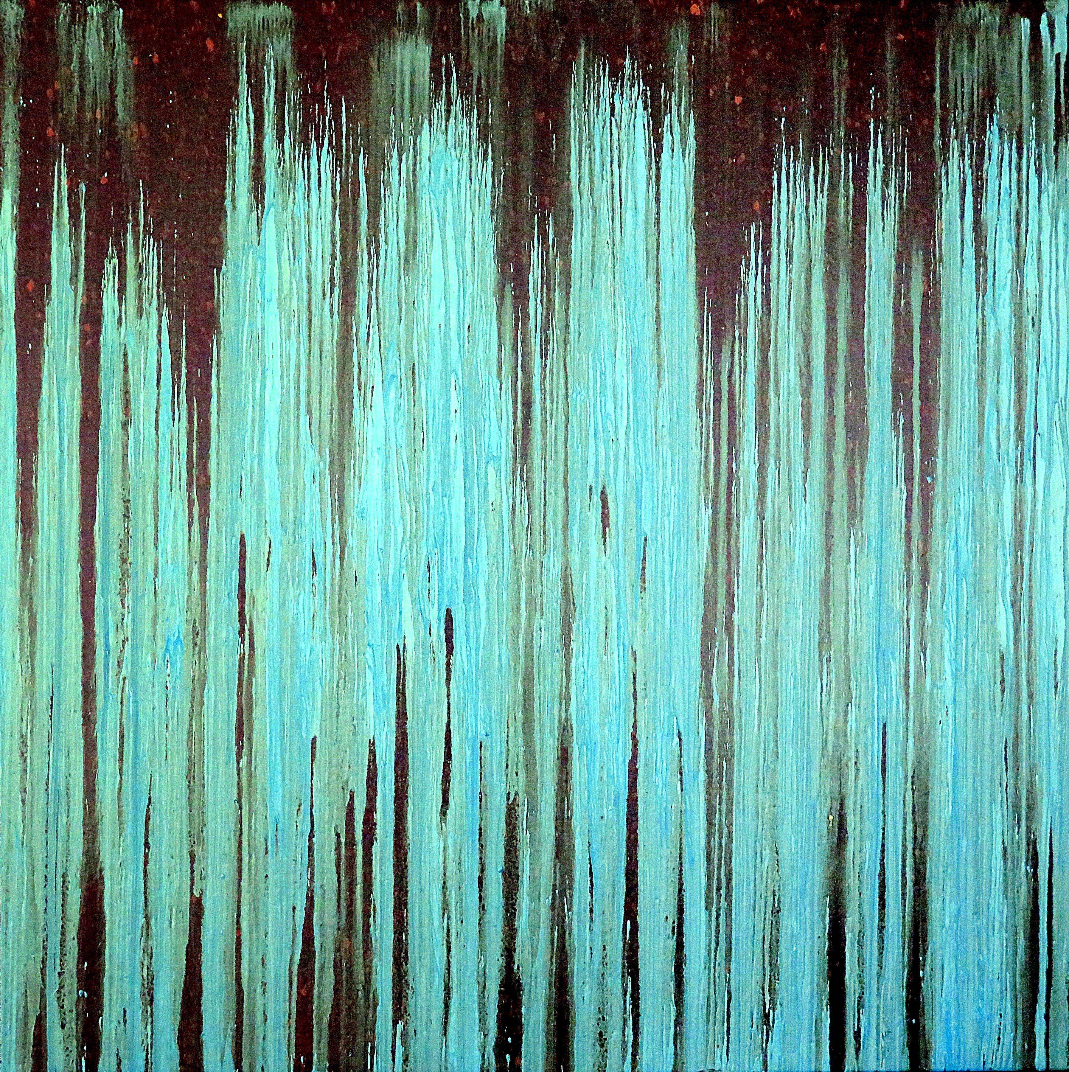 Carla Sá Fernandes Abstract Painting – Aqua Nr. 1 (On Kork), Gemälde, Öl auf Anderem