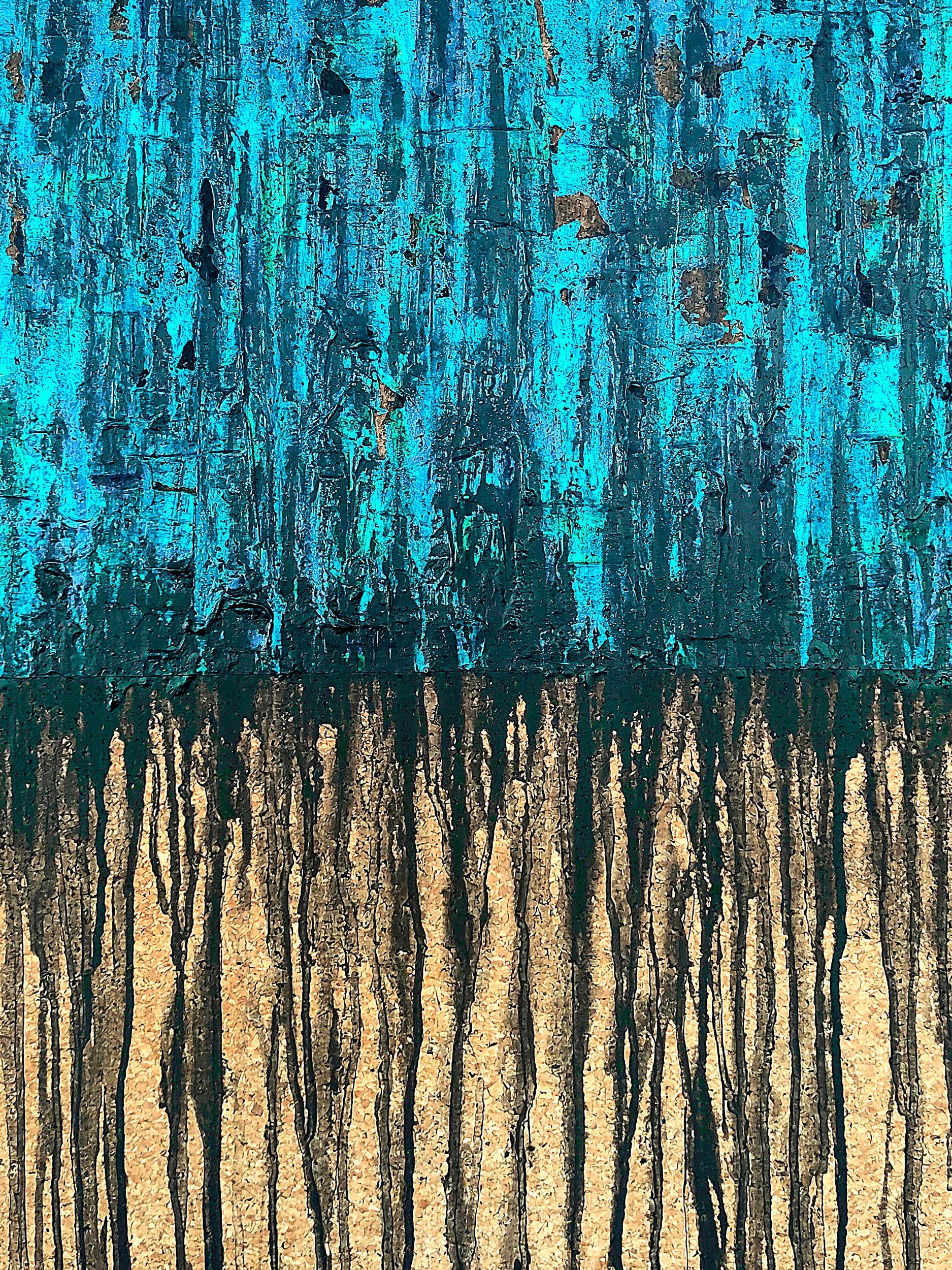 Black Blue Aqua No. 1, Painting, Acrylic on Canvas 1