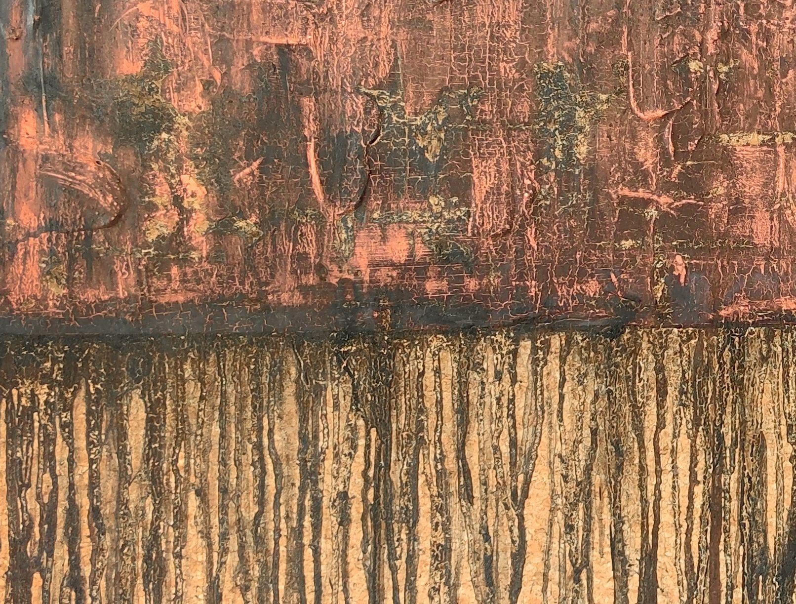 Rame nero n. 2, Pittura, Olio su altro - Abstract Painting Marrone di Carla Sá Fernandes
