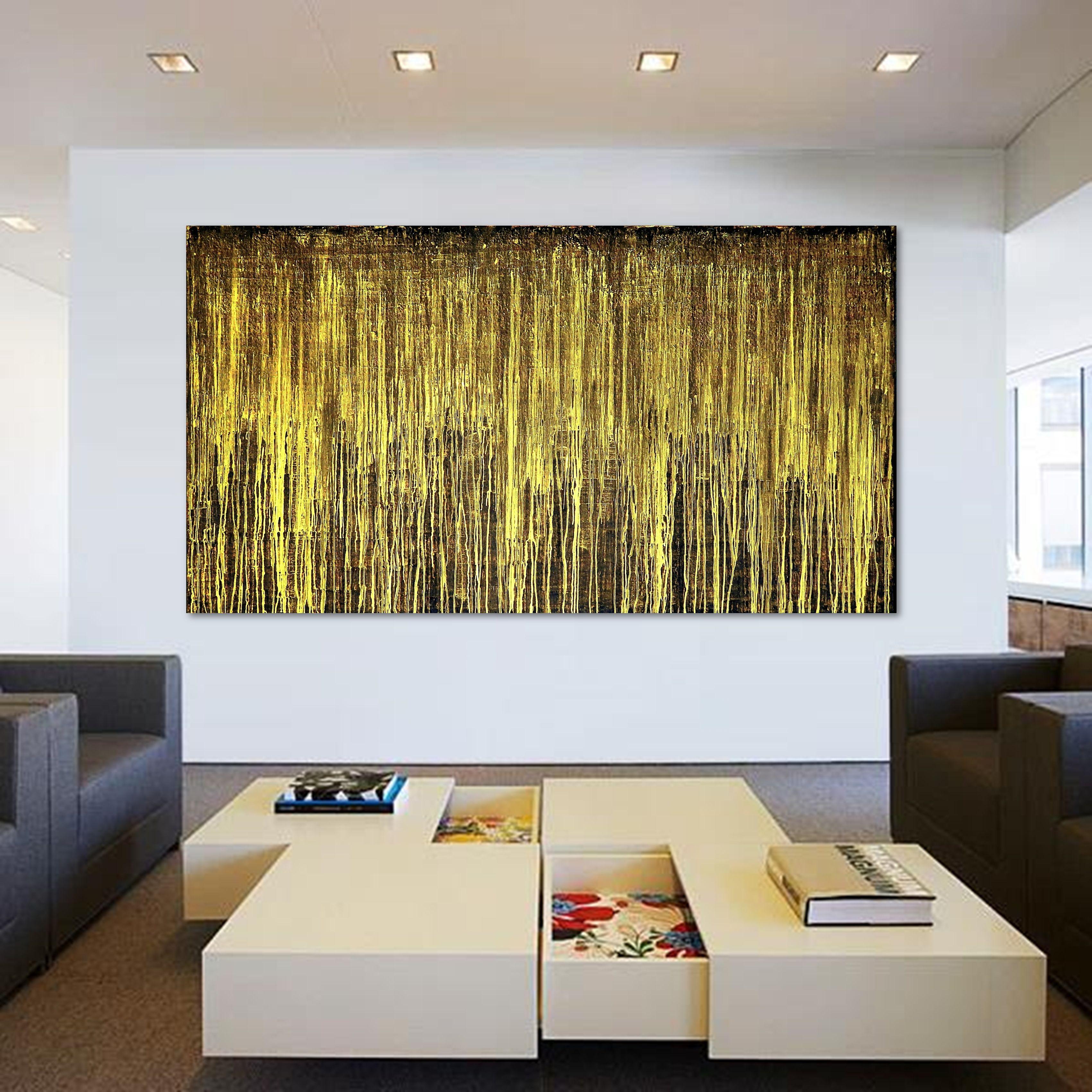 Black Gold No. 1, Painting, Oil on Other - Brown Abstract Painting by Carla Sá Fernandes