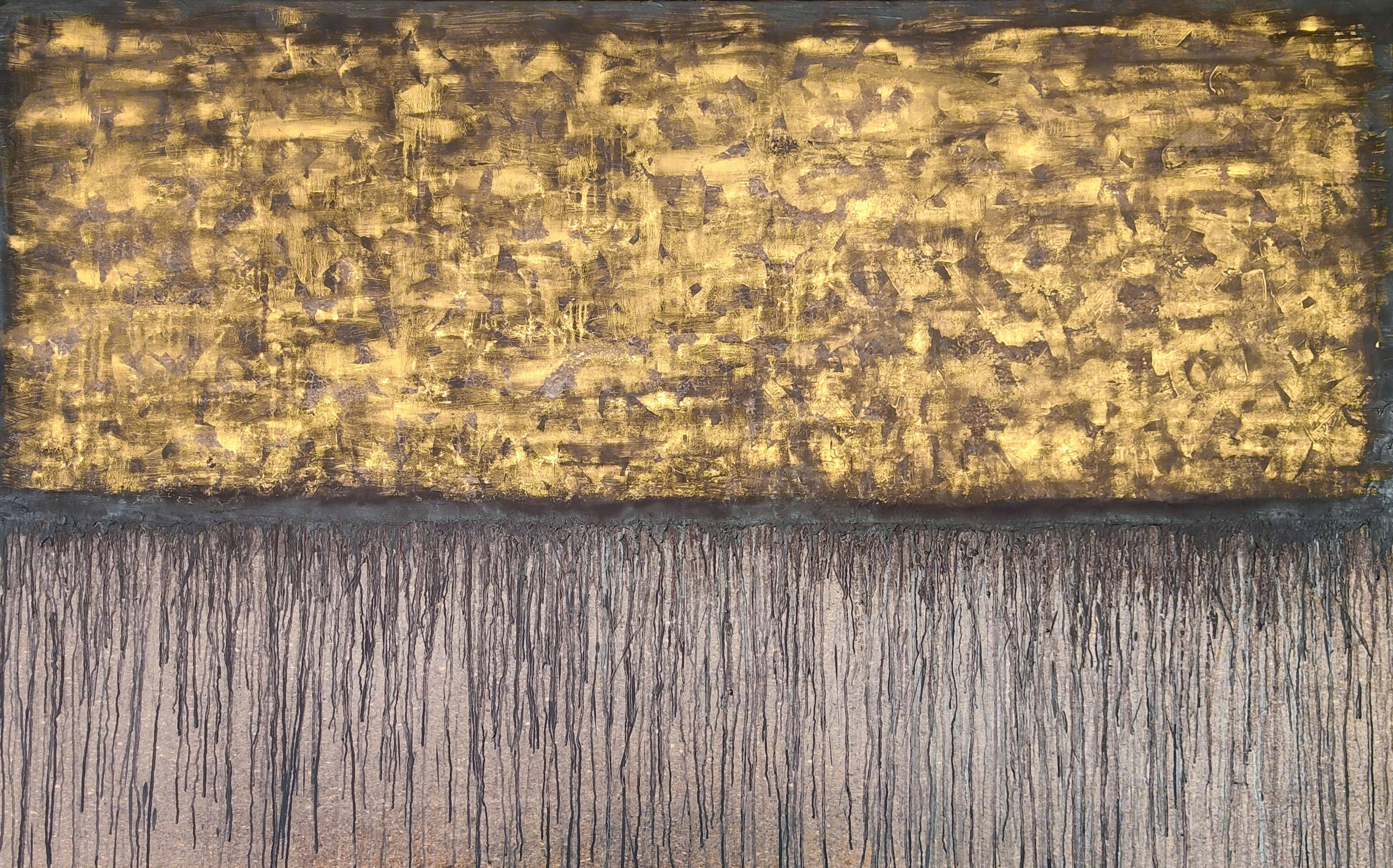 Abstract Painting di Carla Sá Fernandes - Oro nero n. 10, Pittura, Olio su altro