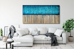 Peinture bleue n° 2 (sur liège), acrylique sur autre
