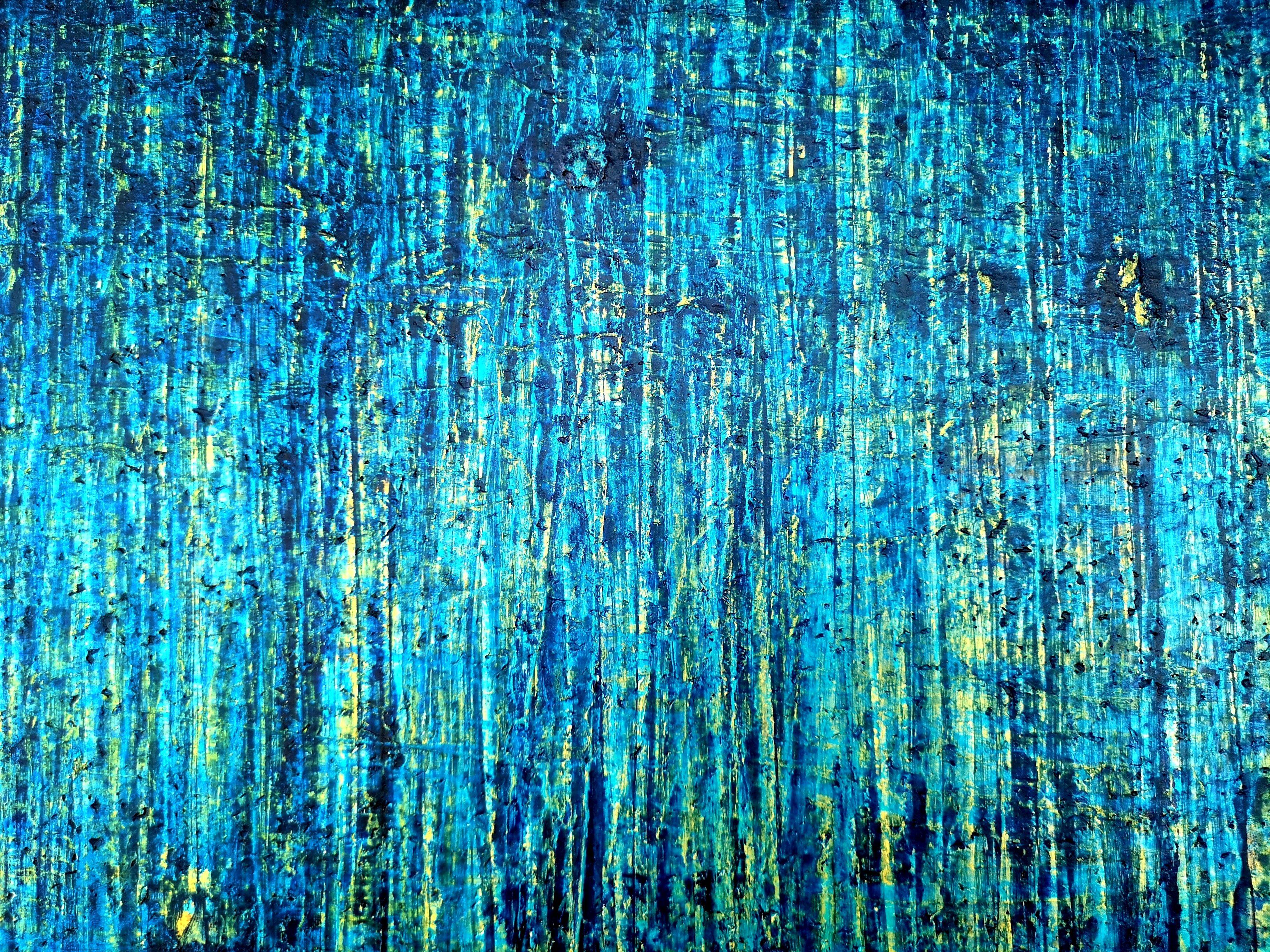 Blaue Blau Nr. 2 (On Kork), Gemälde, Acryl auf anderen im Angebot 1