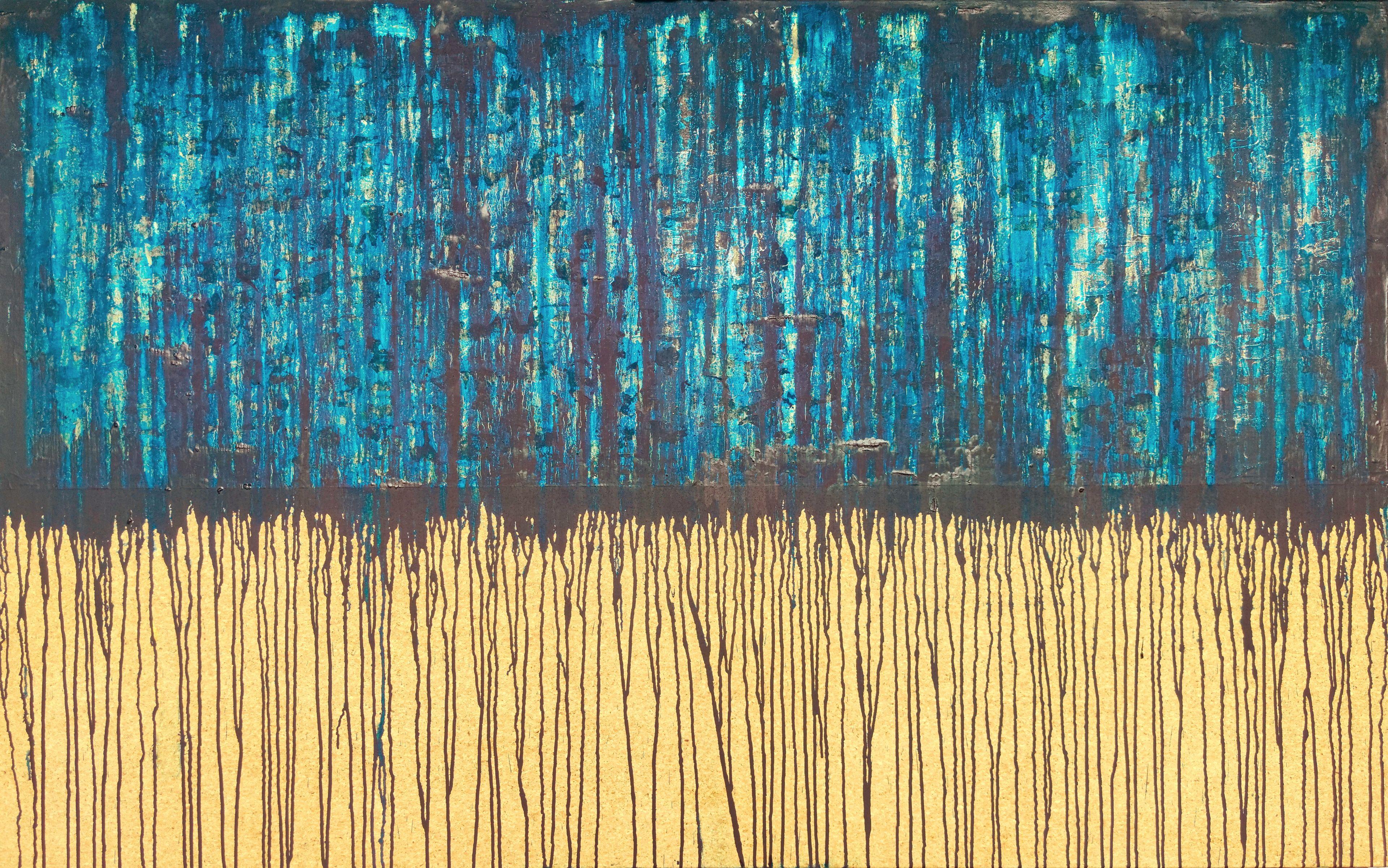 Carla Sá Fernandes Abstract Painting – Blau Nr. 5, Gemälde, Öl auf Anderem, Blau