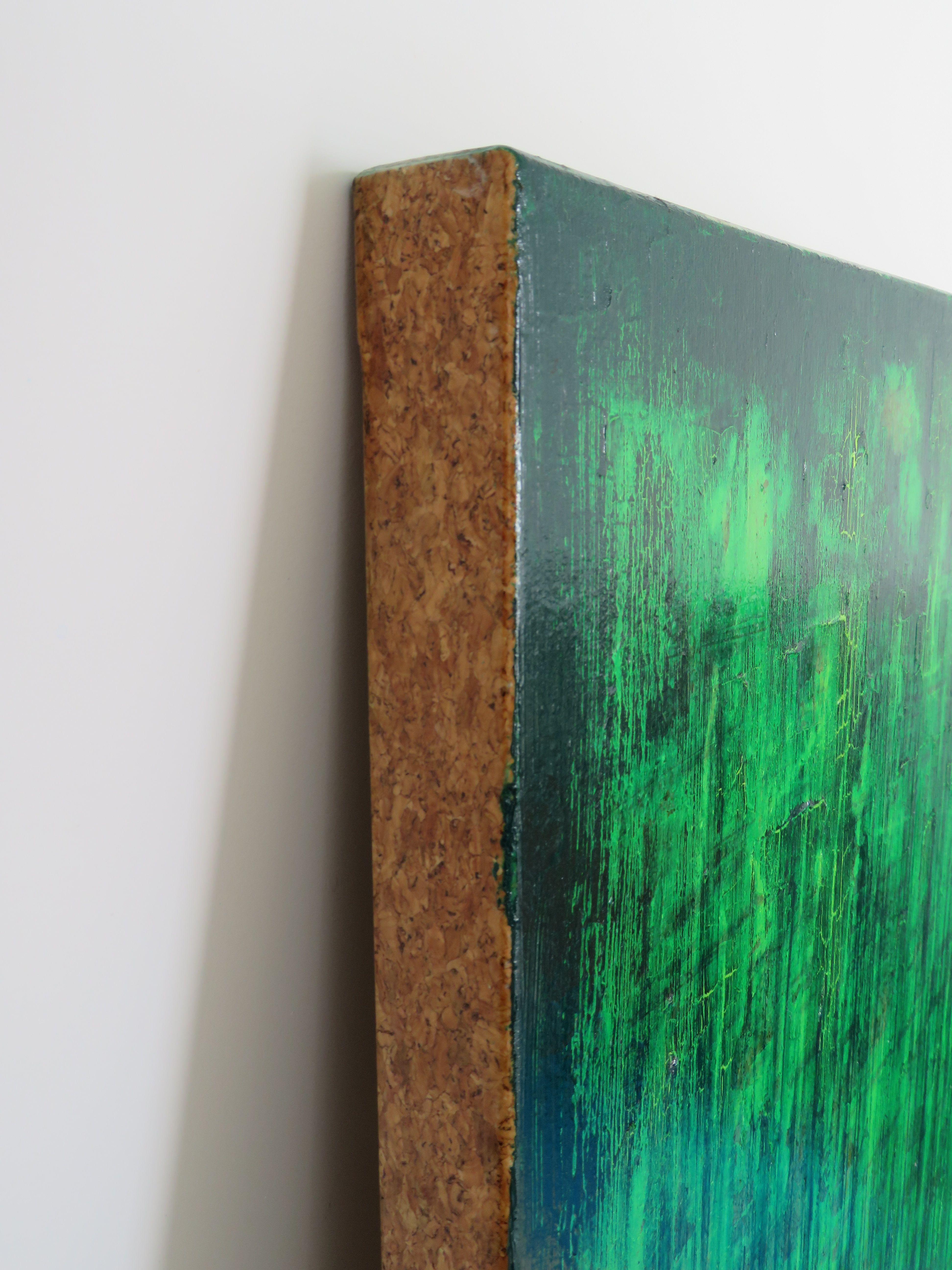 Green No. 1 (On Cork), Painting, Oil on Other For Sale 3