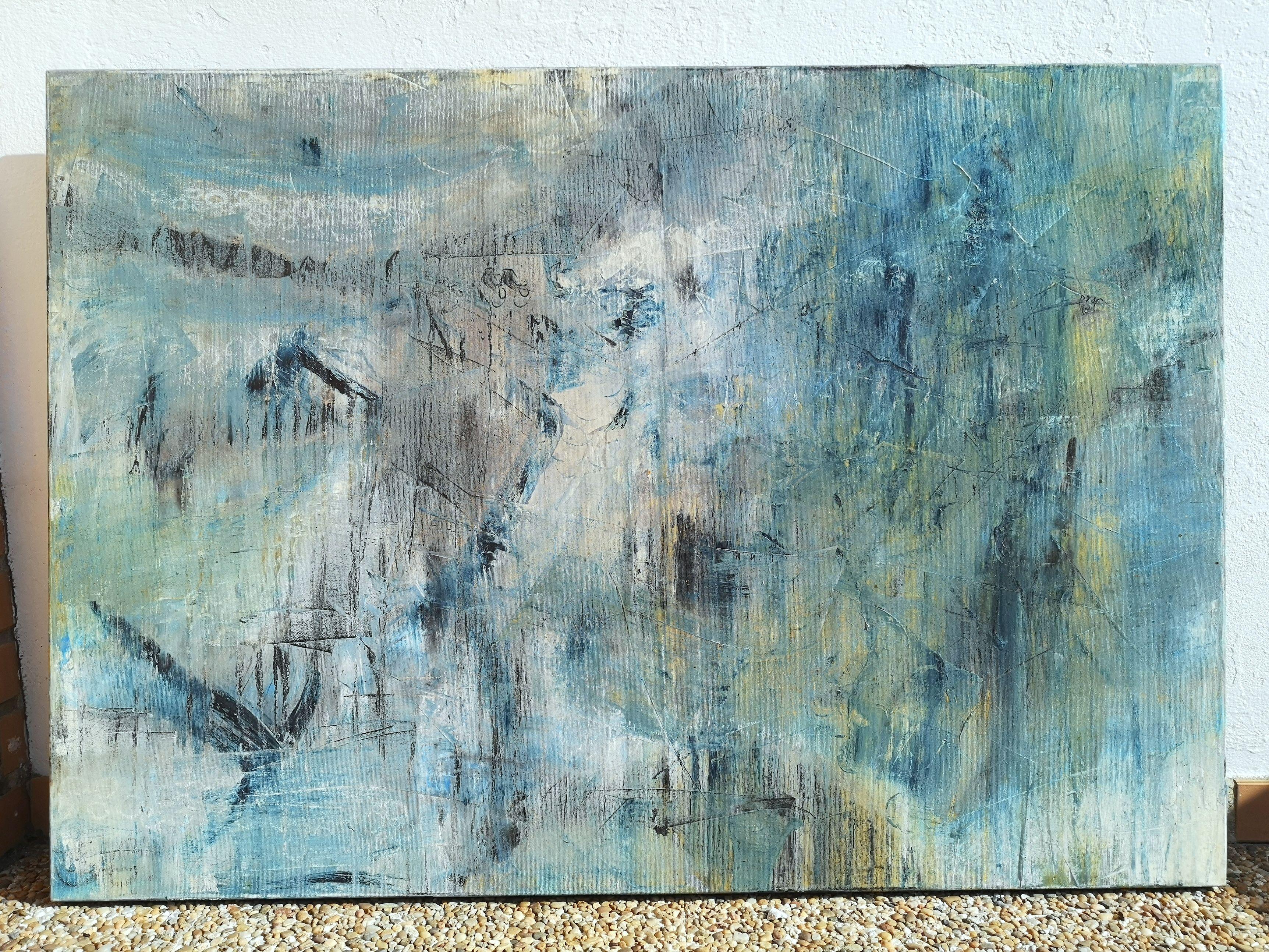 L'appena visibile, Pittura, Olio su tela - Painting Astratto di Carla Sá Fernandes