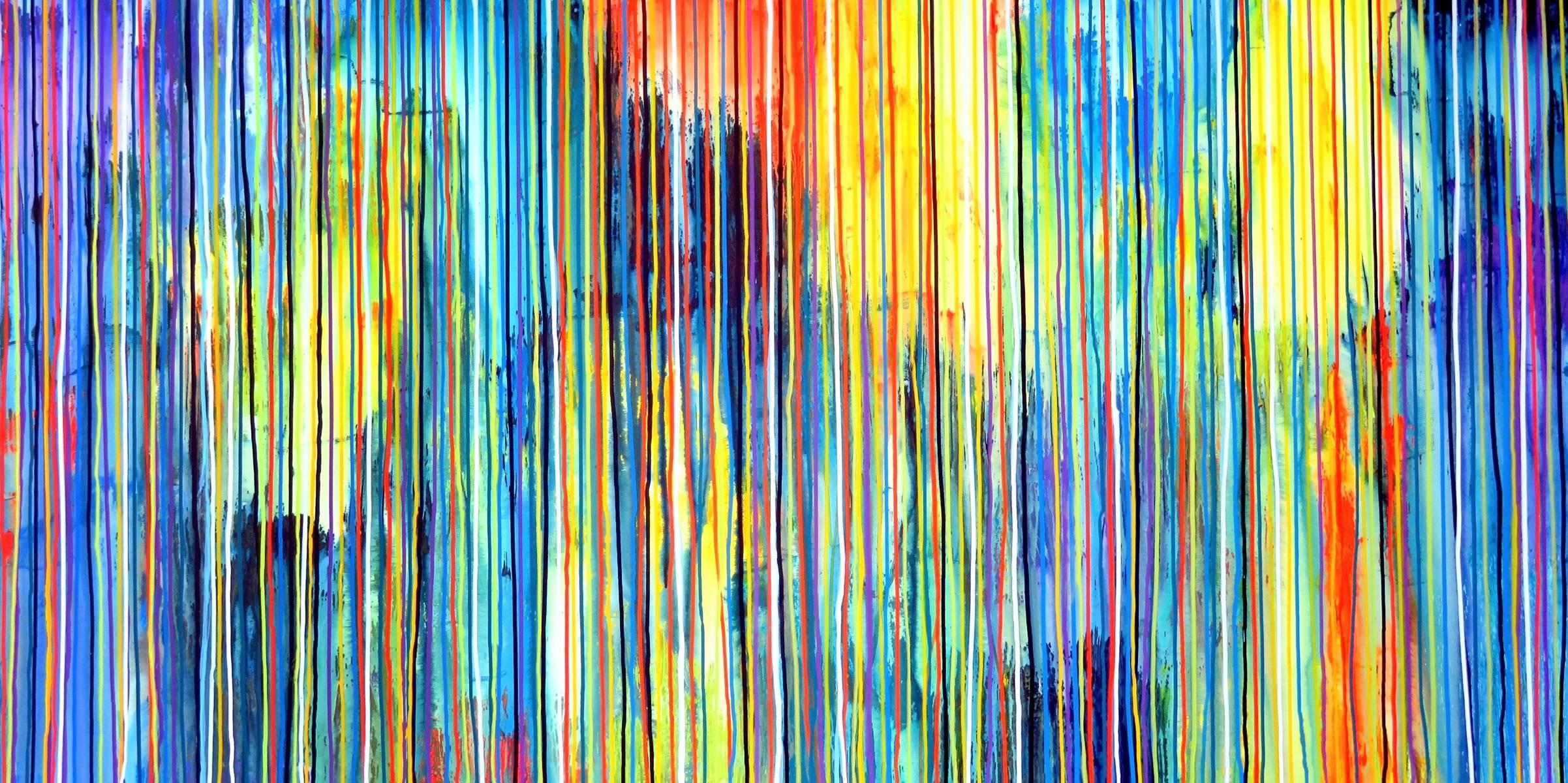Abstract and contemporary painting by Portuguese artist, Carla Sá Fernandes. With vibrant, intense and explosive colors, this modern piece is perfect for any collection. A high quality acrylic painting which is done on gallery wrapped canvas, with