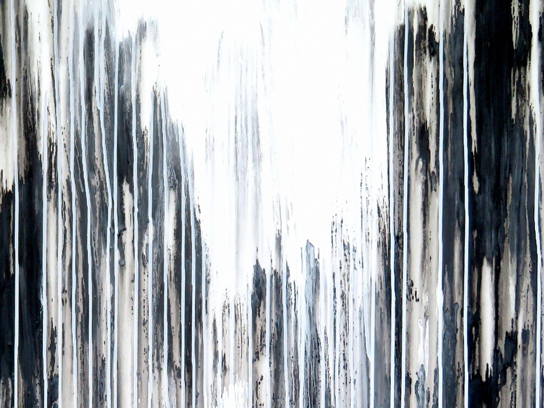 La creazione emotiva #217, Pittura, Acrilico su tela - Abstract Painting Grigio di Carla Sá Fernandes