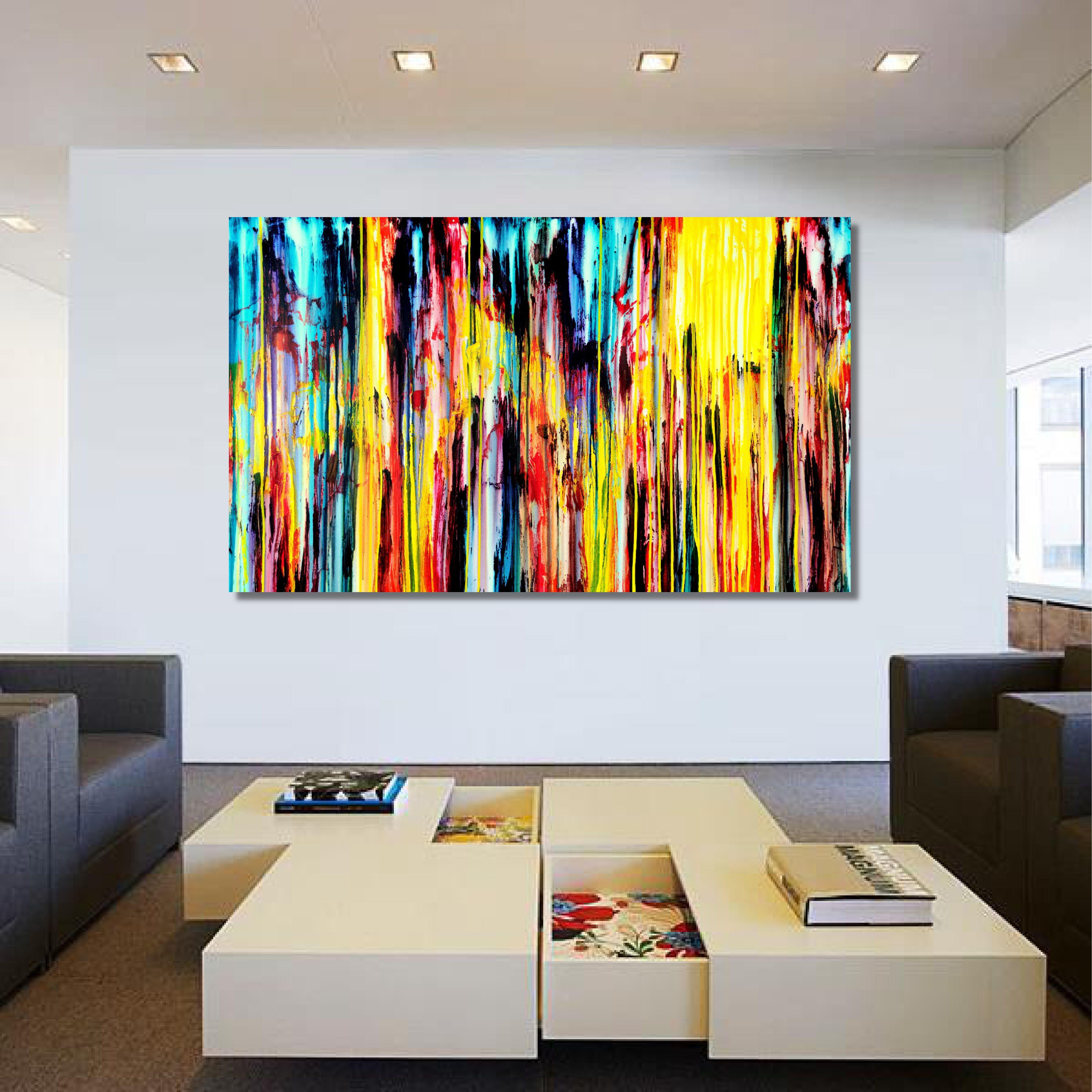 La Creación Emocional #308, Pintura, Acrílico sobre lienzo - Abstract Painting Naranja de Carla Sá Fernandes