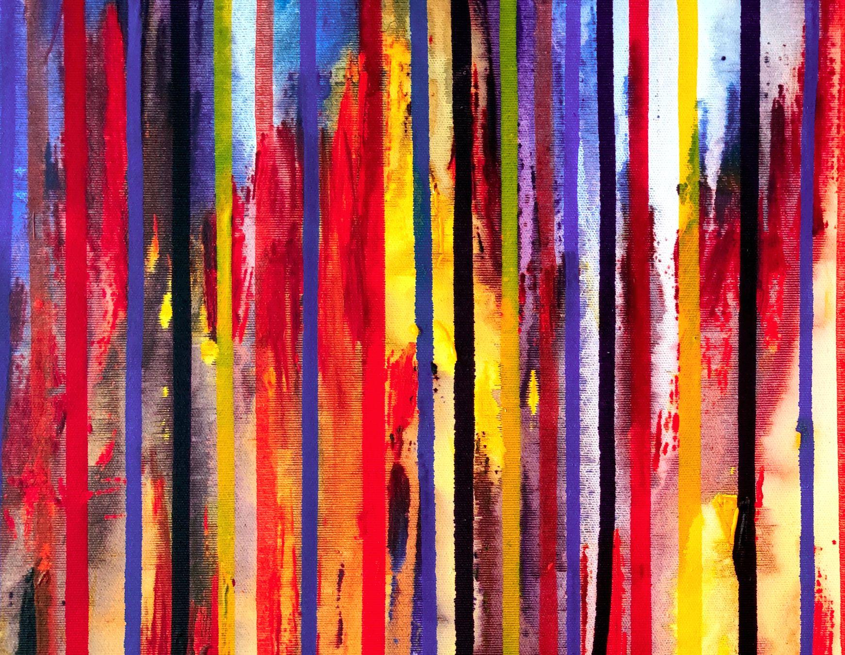 La creazione emotiva #343, Pittura, Acrilico su tela - Abstract Painting Arancia di Carla Sá Fernandes