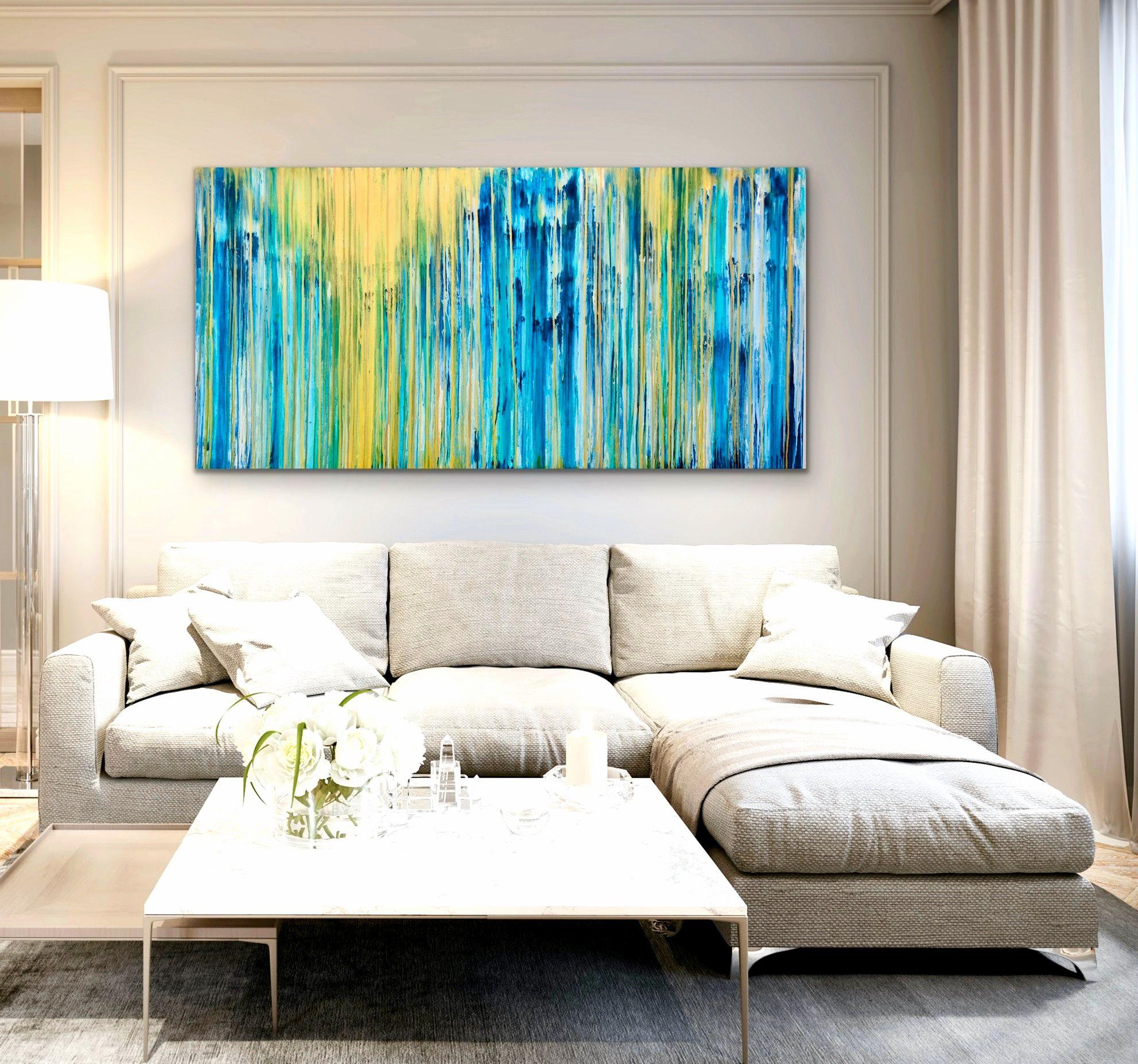La creazione emotiva #382, Pittura, Acrilico su tela - Abstract Painting Blu di Carla Sá Fernandes