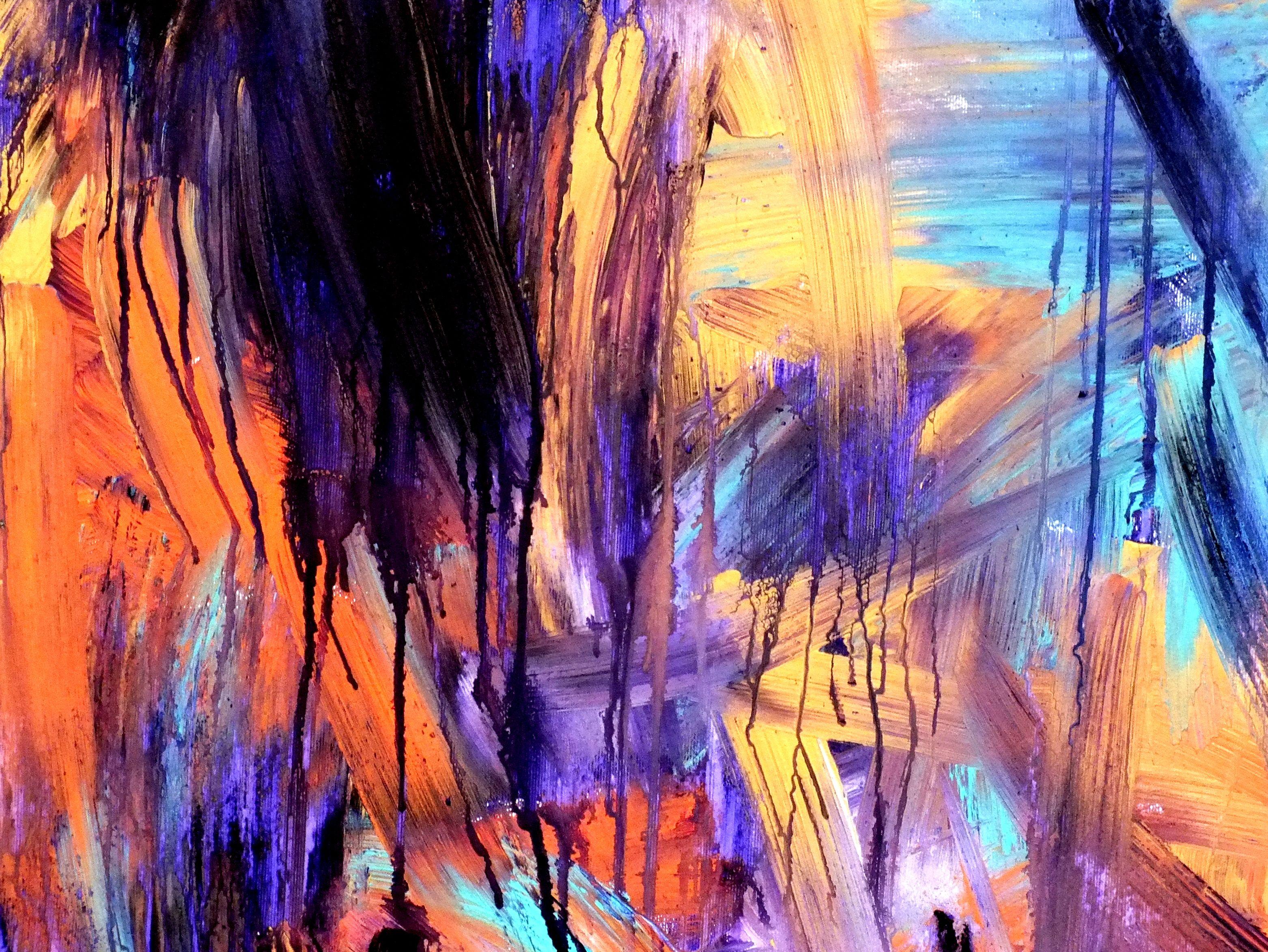 La creazione emotiva #75, Pittura, Acrilico su tela - Abstract Painting Grigio di Carla Sá Fernandes