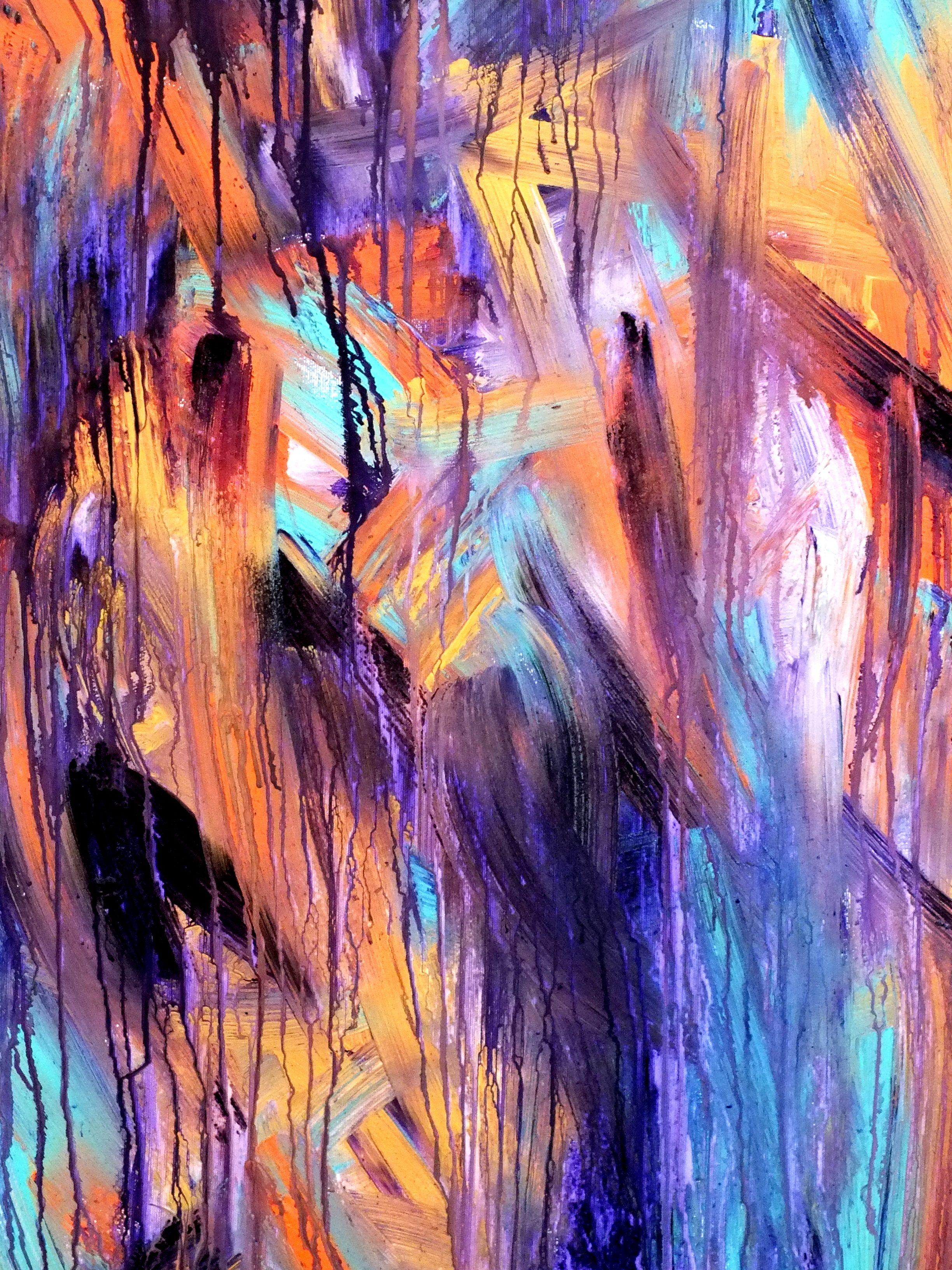 This is a one of a kind painting, an absolutely spontaneous, vibrant and unique creation by me, Carla SÃ¡ Fernandes.    This high quality acrylic painting is done on gallery wrapped canvas, with no need for framing, as the edges are painted. You