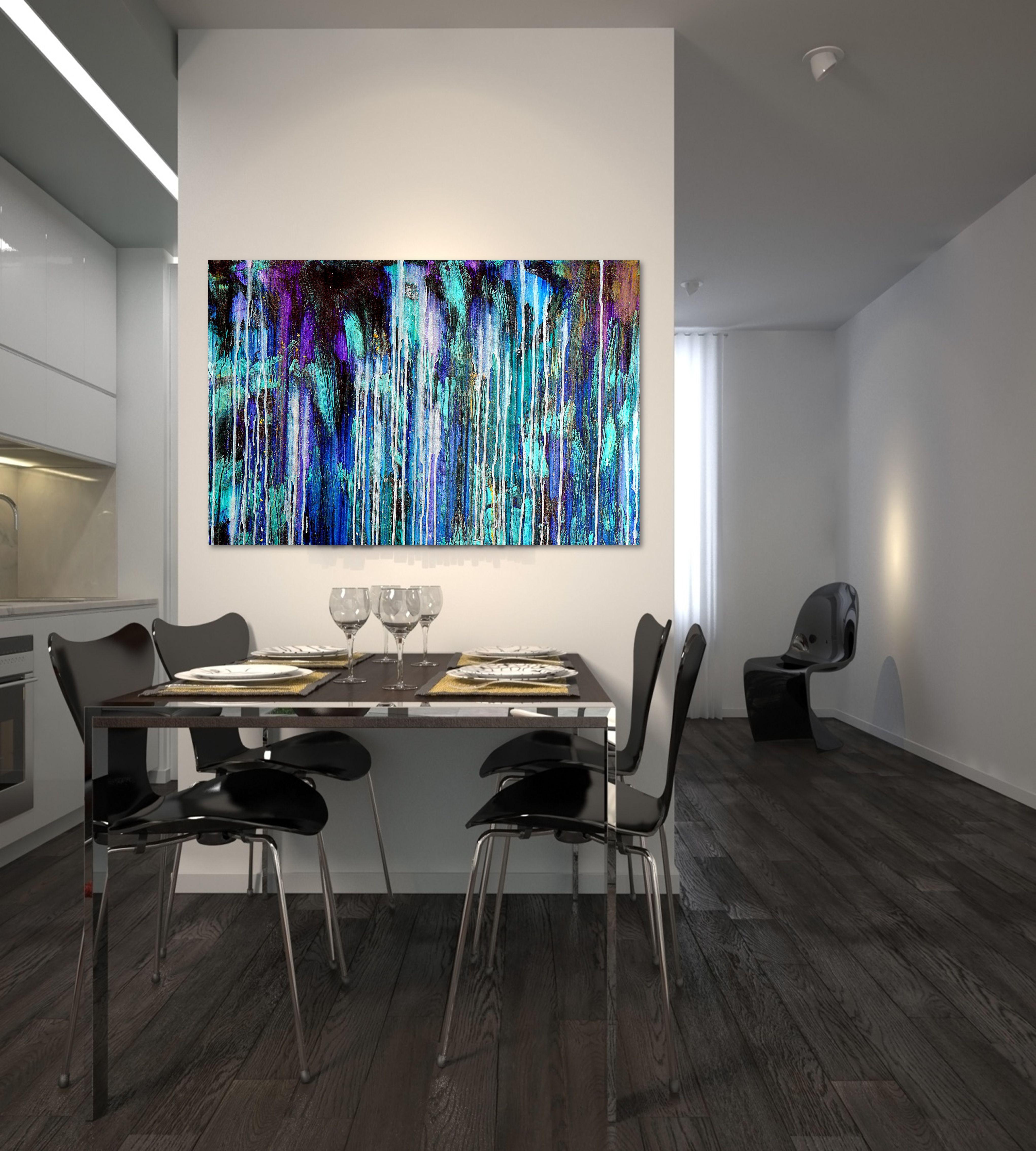 La Creación Emocional #95, Pintura, Acrílico sobre lienzo - Abstract Painting Azul de Carla Sá Fernandes