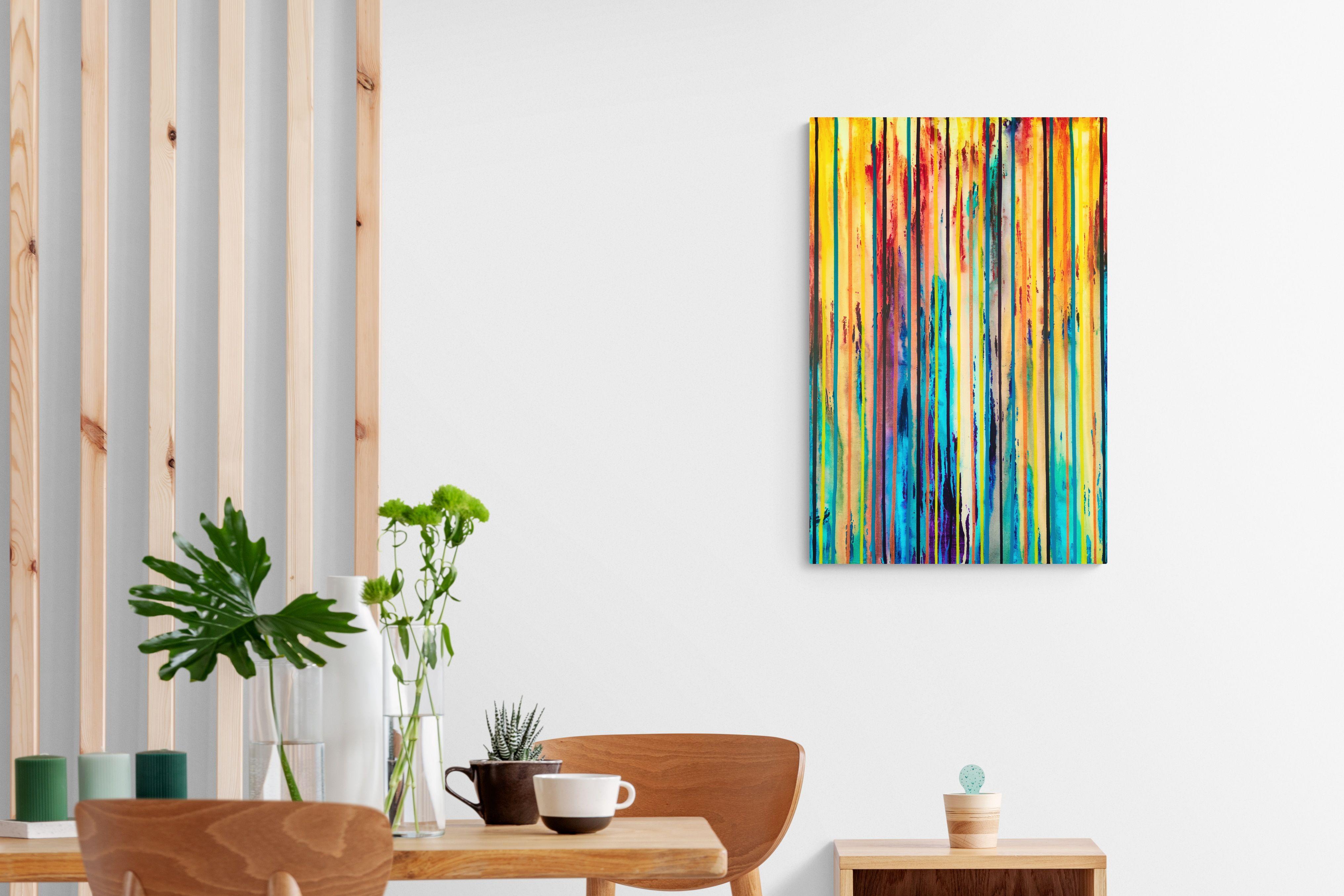 La creazione enozionale #350, Pittura, Acrilico su tela - Abstract Painting Arancia di Carla Sá Fernandes