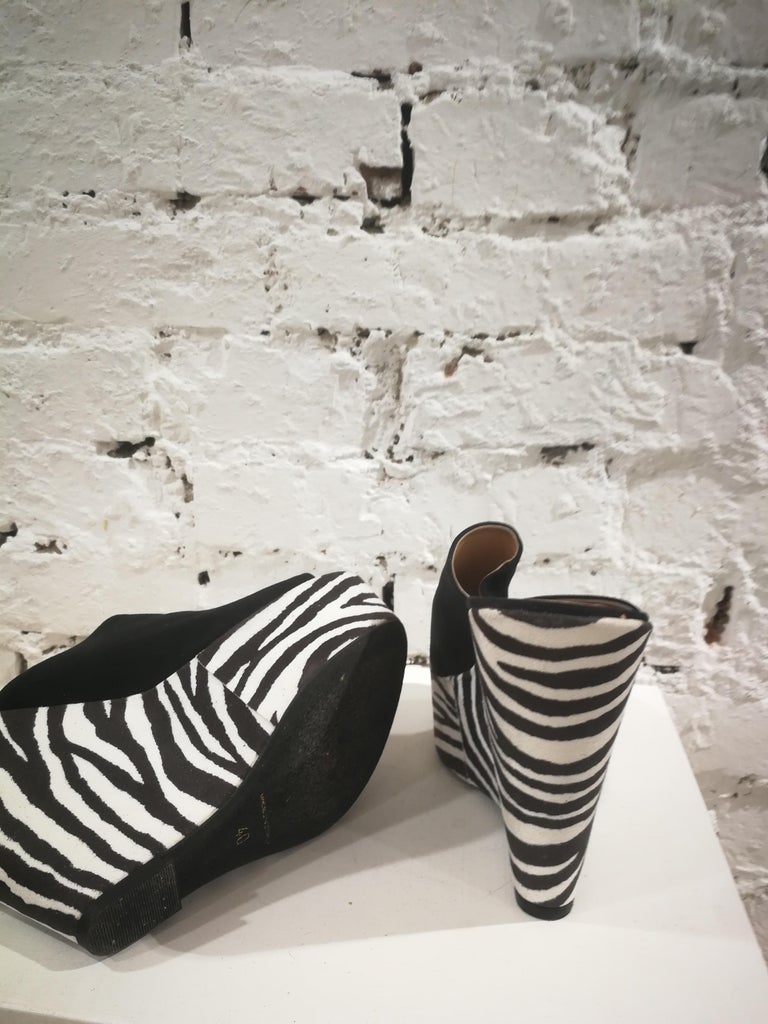zebra wedge heels