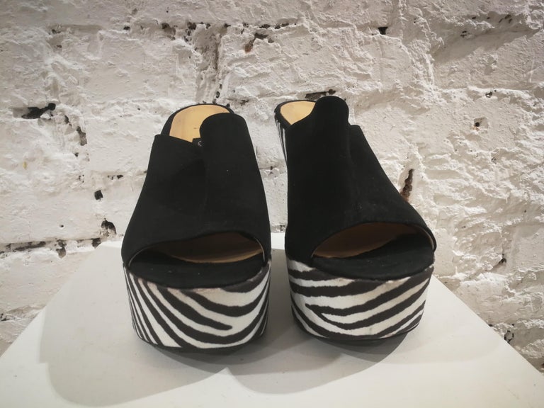 zebra wedge heels