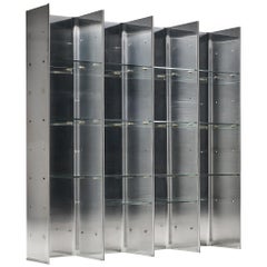 Carla Venosta & Guido Zimmerman for Arflex 'Valiant' Bookcase in Stainless Steel