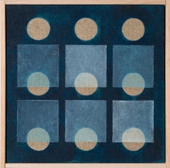 "Grid Study in Prussian Blue 2", Oil on Linen, Patterns, Geometric Abstraction