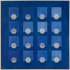 "Winter Grid in French Ultramarine 4", Blue tones, Geometric Abstraction, Calm