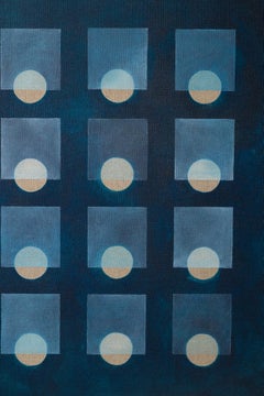 "Winter Grid in Prussian Blue 6" Blue tones, Patterns, Geometric Abstraction