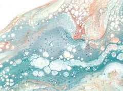 Summer Vacation (01), Original Contemporary Abstract Blue Green Paint Pour