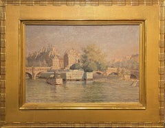 "Pont Neuf, Sena, París, Francia" Carle Blenner, Impresionismo americano