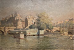 "Pont Neuf, Seine, Paris, France" Carle Blenner, American Impressionism