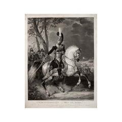 Gravure originale de 1817 par Carle Vernet - Charles Fr̩, Duc de Berri