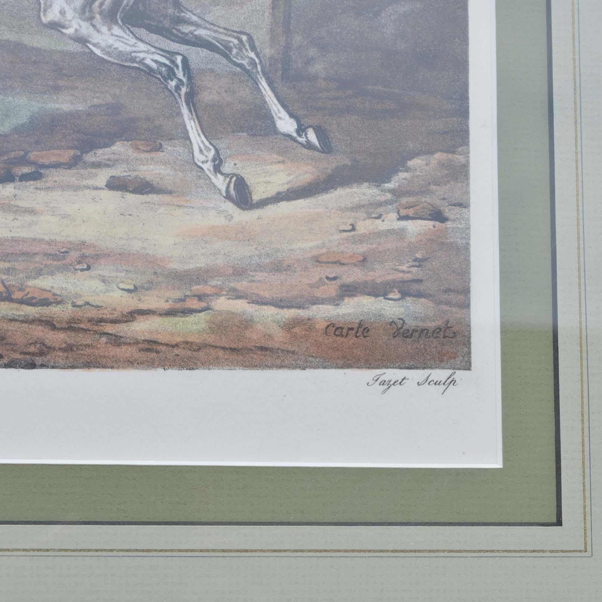 Directoire Carle Vernet Le Depart Framed Equestrian Print For Sale